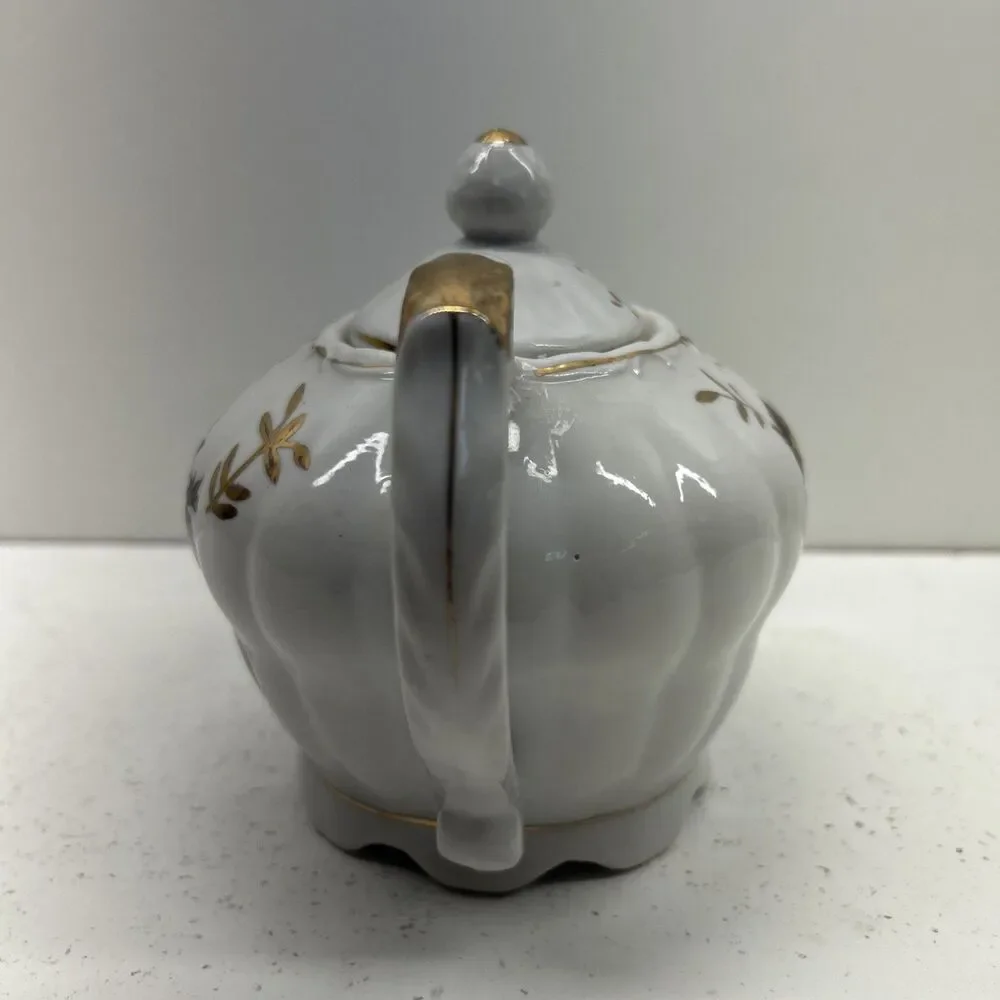 Vintage Floral‎ Musical Teapot Ceramic With Gold Trim Made In Japan